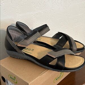 Naot Karawa Black Leather Sandals